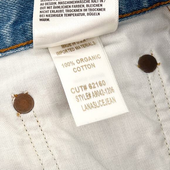 AGOLDE Lana Slice Straight Leg Jeans Women’s Size 26 Clash Blue Organic Cotton - Picture 5 of 6